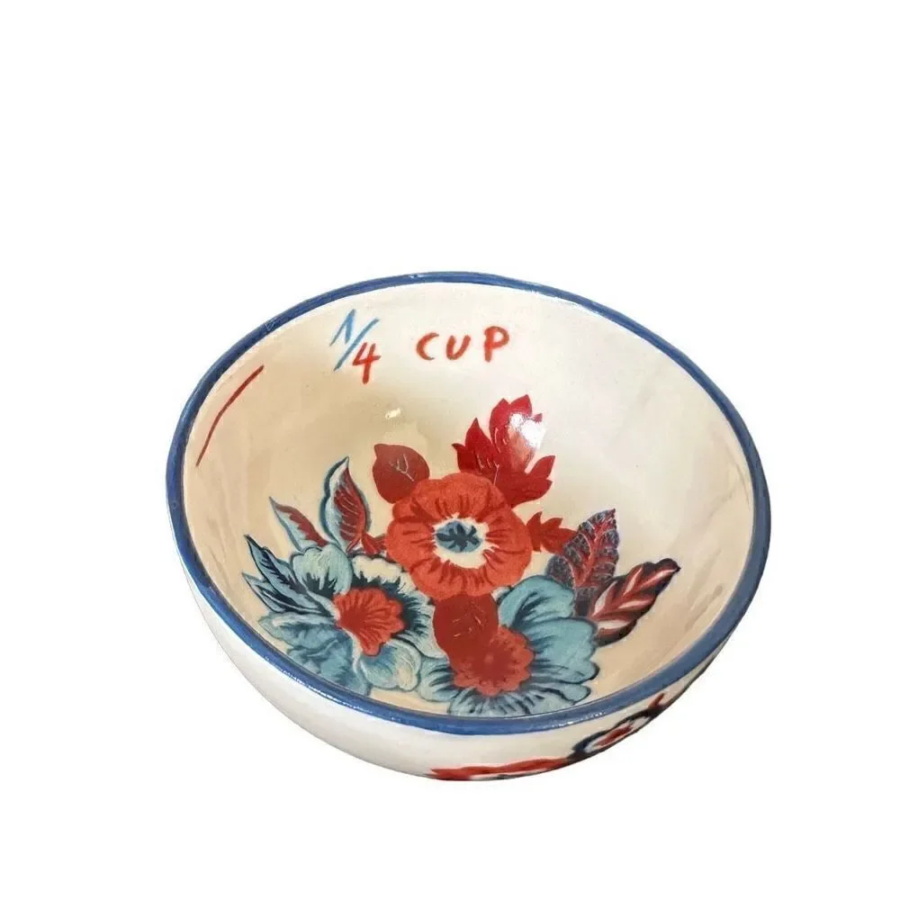 Anthropologie Measuring Cups NATHALIE LETE Set of 3 BIBELOT Squirrel Deer Flora